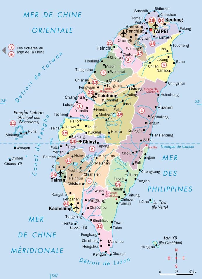 bản đồ của thành phố đài Loan