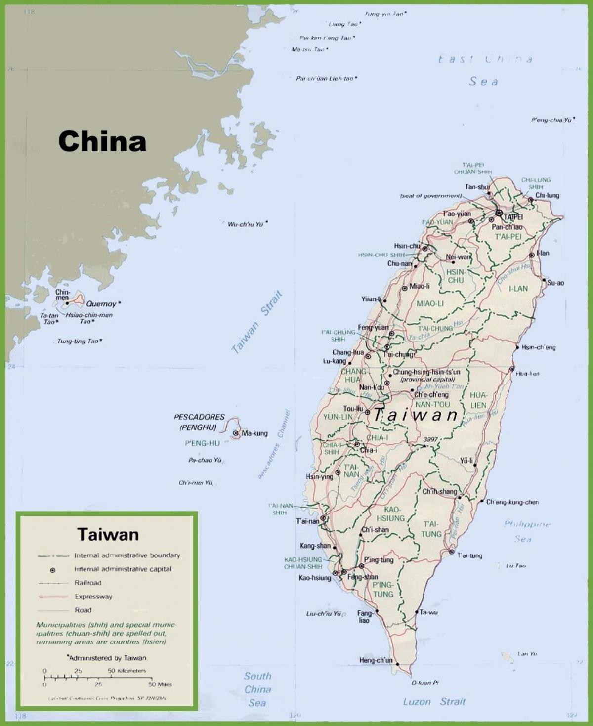 một bản đồ của đài Loan