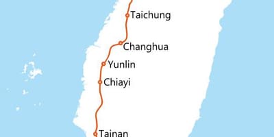 Đài loan cao tốc độ bản đồ đường sắt
