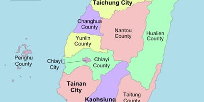 Bản đồ của đài Loan county 