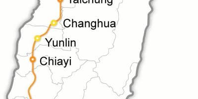 Đài loan xe lửa đạn bản đồ