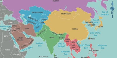 Bản đồ của đài Loan và nước xung quanh